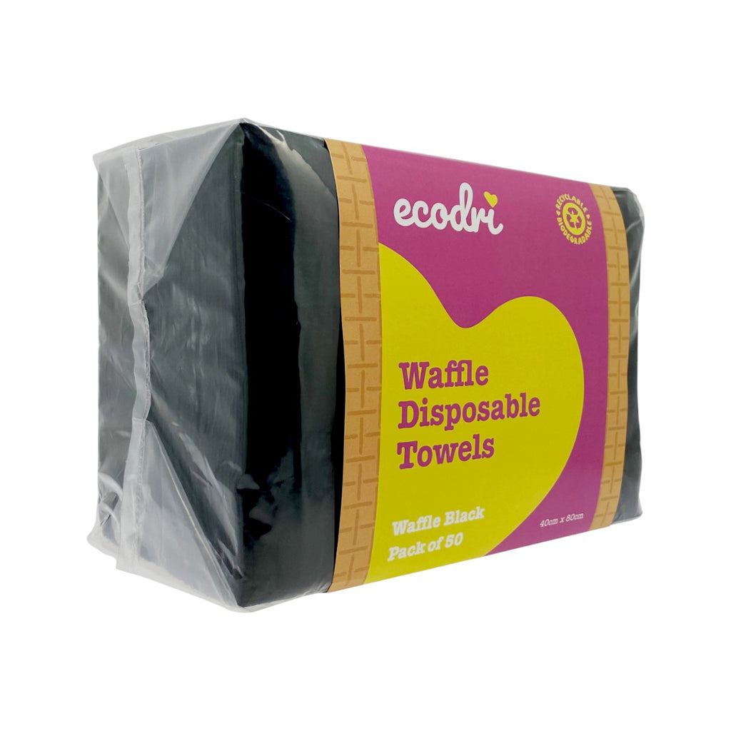 EcoDri - Waffle Disposable Towels Black (50pc)