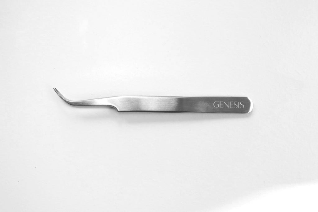 Genesis - Lash Multi-Functional Curved Tweezers Silver