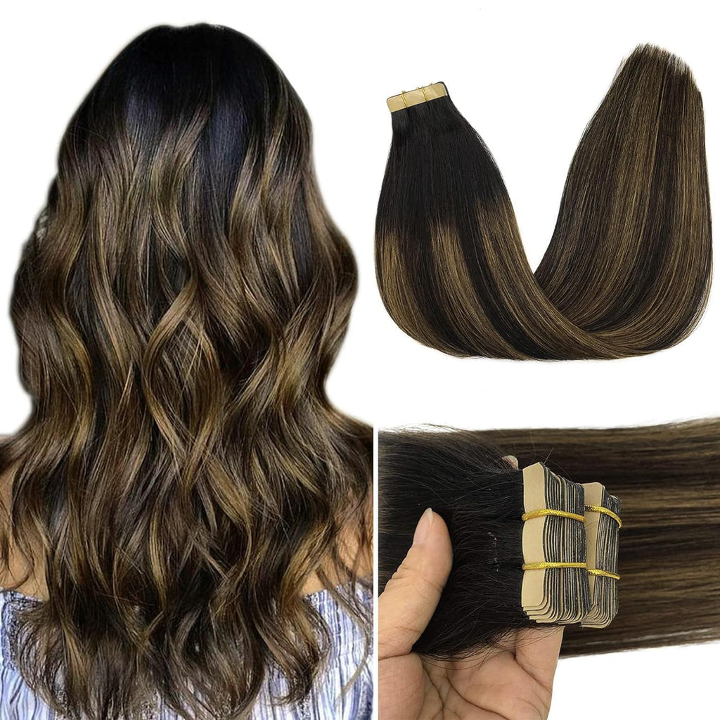 Art. Tape Hair Extensions #1B/6/1B - 20"
