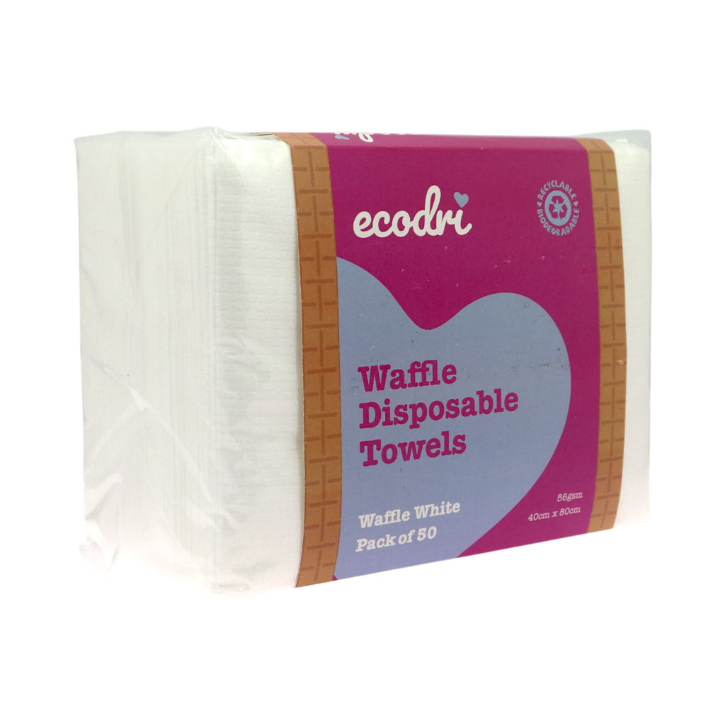 EcoDri - Waffle Disposable Towels White (50pc)