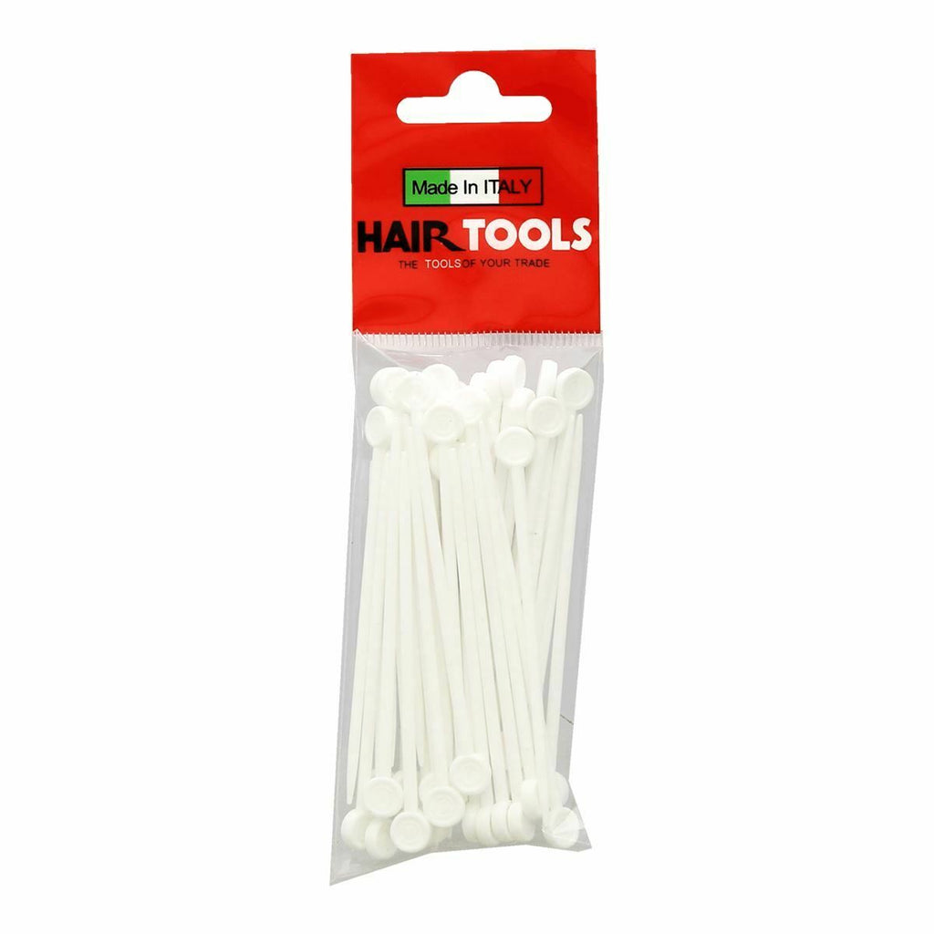 Deluxe Plastic Roller Pins White (50pcs)