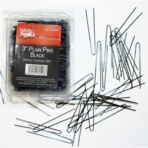 3" Plain Metal Pins Black