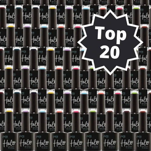 Halo Gel Polish Top 20 Bundle (20 bottles, 1 Base Coat and 1 Top Coat) SAVE 7.5%